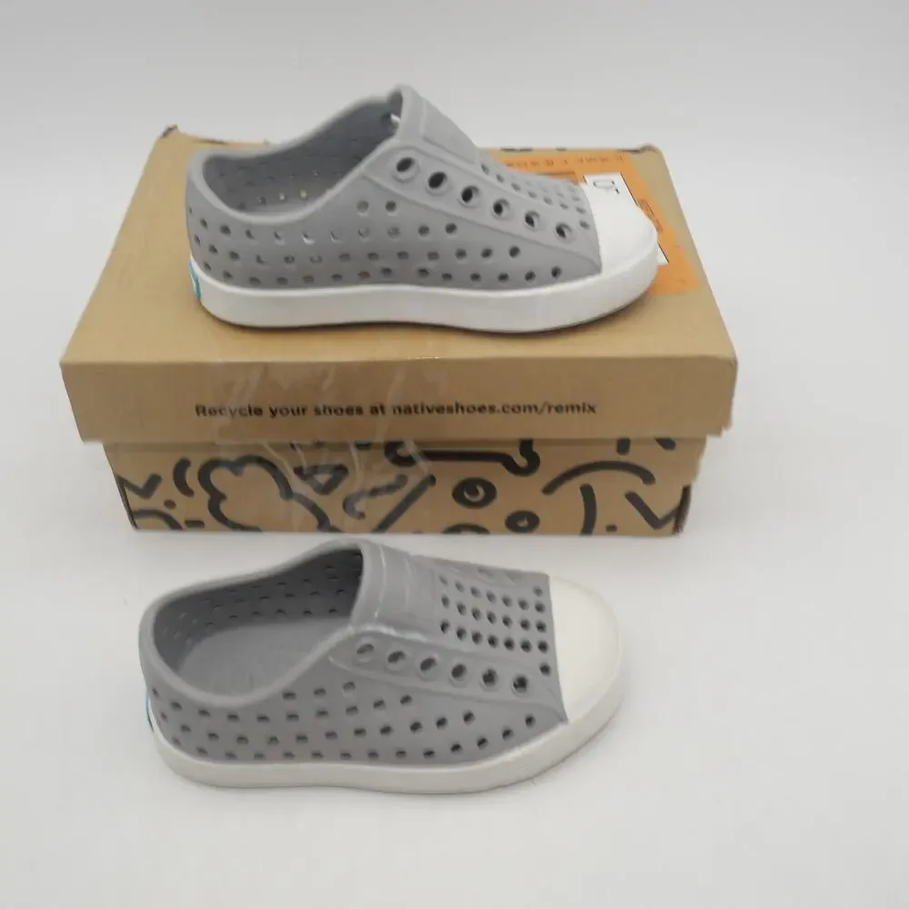 NEW Native Toddler Baby Size 4 Shoes Jefferson Shoes  Gray White C4